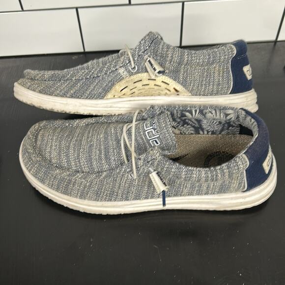 Hey Dude Shoes Men's 8 White Gray Cushioned Comfort Casual Slip On Loafers - Picture 4 of 6